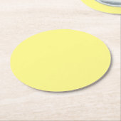 Geel vast, lichtmedium, ronde kartonnen onderzetter (Gebogen)
