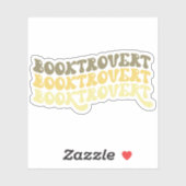 Geel veelkleurig retro booktrovert vinyl sticker (Vel)