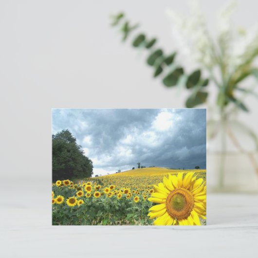 Geel veld briefkaart (Staand voorkant)