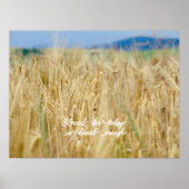 Geel veld en blauwe heuvels poster (Voorkant)