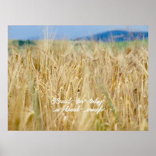 Geel veld en blauwe heuvels poster (Voorkant)