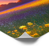 Geel veld en gouden horizon poster (Hoek)