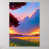 Geel veld en gouden horizon poster (Voorkant)