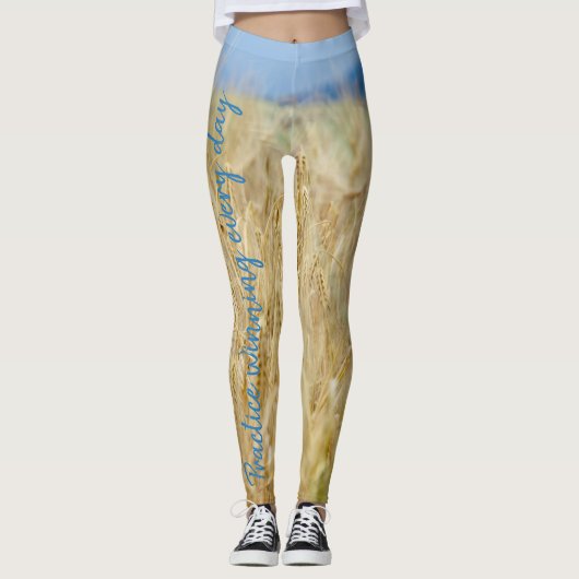 Geel veld leggings (Voorkant)
