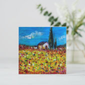 GEEL VELD , rood groen paars wit Kaart (Staand voorkant)