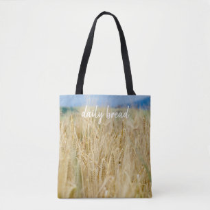 Geel veld tote bag