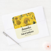 Geel veld van zonnebloemen Fotokaars Vierkante Sticker (Envelop)