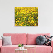 Geel veld Wildbloemen Fotocanvas Canvas Afdruk (Insitu (Woonkamer))