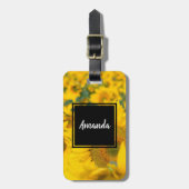 Geel veld Zonnebloemen Foto Bagagelabel (Voorkant verticaal)