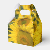 Geel veld Zonnebloemen Foto Bedankdoosjes (Achterkant)