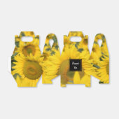 Geel veld Zonnebloemen Foto Bedankdoosjes (Uitgevouwen)