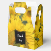 Geel veld Zonnebloemen Foto Bedankdoosjes (Geopend)
