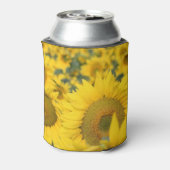 Geel veld Zonnebloemen Foto Blikjeskoeler (Blikje Achterkant)