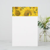 Geel veld Zonnebloemen Foto Briefpapier (Staand voorkant)