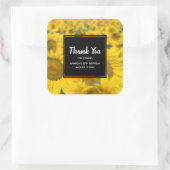 Geel veld Zonnebloemen Foto Dank u wel Vierkante Sticker (Tas)