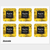 Geel veld Zonnebloemen Foto Dank u wel Vierkante Sticker (Vel)