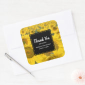 Geel veld Zonnebloemen Foto Dank u wel Vierkante Sticker (Envelop)