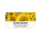 Geel veld Zonnebloemen Foto Etiket (Voorkant)