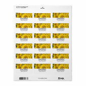 Geel veld Zonnebloemen Foto Etiket (Full Sheet)