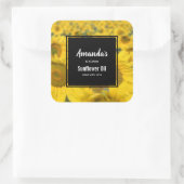 Geel veld Zonnebloemen Foto Kitchen Vierkante Sticker (Tas)