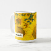 Geel veld Zonnebloemen Foto Koffiemok (Voorkant links)