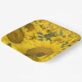 Geel veld Zonnebloemen Foto Papieren Bordje (Gebogen)