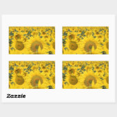 Geel veld Zonnebloemen Foto Rechthoekige Sticker (Vel)