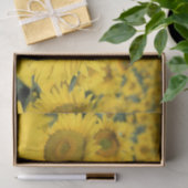 Geel veld Zonnebloemen Foto Tissuepapier (Geschenk)