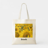Geel veld Zonnebloemen Foto Tote Bag (Achterkant)