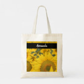 Geel veld Zonnebloemen Foto Tote Bag (Achterkant)