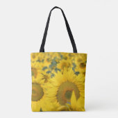 Geel veld Zonnebloemen Foto Tote Bag (Achterkant)
