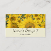 Geel veld Zonnebloemen Foto Visitekaartje (Voorkant)