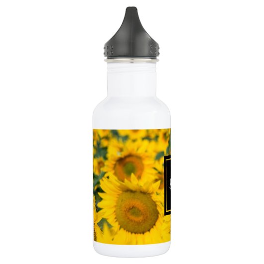 Geel veld Zonnebloemen Foto Waterfles (Links)