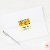 Geel veld zonnebloemen Fotografie Business Vierkante Sticker (Envelop)