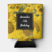 Geel veld Zonnebloemen Fotografie van de verjaarda Blikjeskoeler (Voorkant)