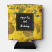 Geel veld Zonnebloemen Fotografie van de verjaarda Blikjeskoeler (Achterkant)