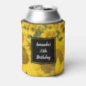 Geel veld Zonnebloemen Fotografie van de verjaarda Blikjeskoeler (Blikje Achterkant)