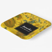 Geel veld Zonnebloemen Fotografie van de verjaarda Papieren Bordje (Gebogen)