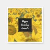 Geel veld Zonnebloemen Fotografie van de verjaarda Servet (Voorkant)