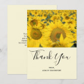 Geel veld Zonnebloemen Hartelijk dank Bedankkaart (Voorkant / Achterkant)