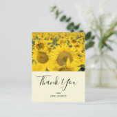 Geel veld Zonnebloemen Hartelijk dank Briefkaart (Staand voorkant)