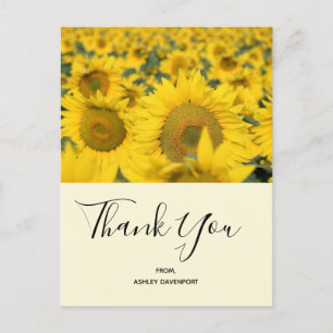 Geel veld Zonnebloemen Hartelijk dank Briefkaart