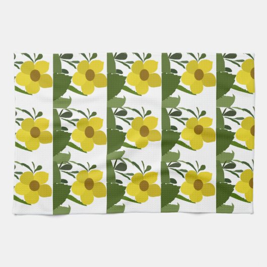 Geel ventilatorpatroon Natuur Theedoek (Horizontaal)