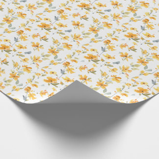 Geel ventilatorpatroon Waterverf Cadeaupapier