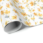 Geel ventilatorpatroon Waterverf Cadeaupapier (Rol Hoek)