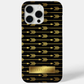 Geel verloop en zwart pijlpatroon Case-Mate iPhone case (Achterkant)