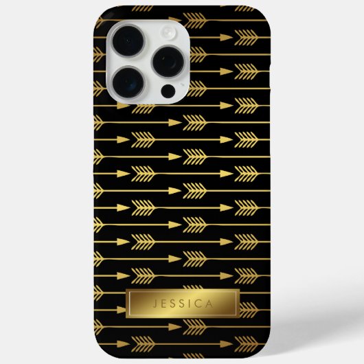 Geel verloop en zwart pijlpatroon Case-Mate iPhone case (Achterkant)