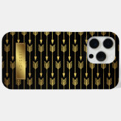 Geel verloop en zwart pijlpatroon Case-Mate iPhone case (Achterkant (horizontaal))