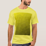 Geel verloop geometrisch maaspatroon t-shirt<br><div class="desc">Elegant modern geometrisch t-shirt voor iedereen. Gele gradiënt geometrisch mesh patroon heldere driehoeken ombre. Driehoek geometrisch netwerk met ombre gradiënt ontwerp.</div>