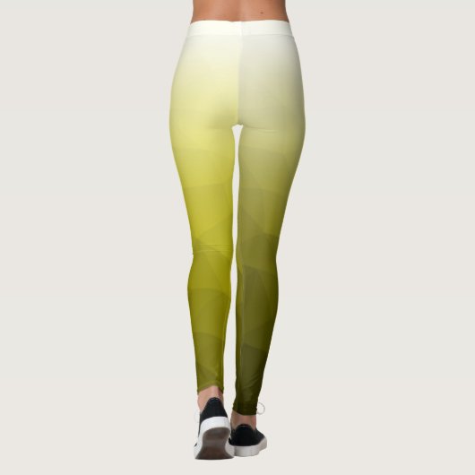 Geel verloop Geometrisch Mesh Pattern Jouw naam Leggings (Achterkant)
